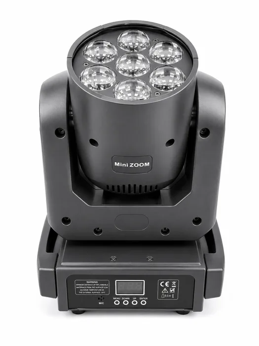 פנס מובינג MINI ZOOM ווש LED מקצועי 7X12W RGBW