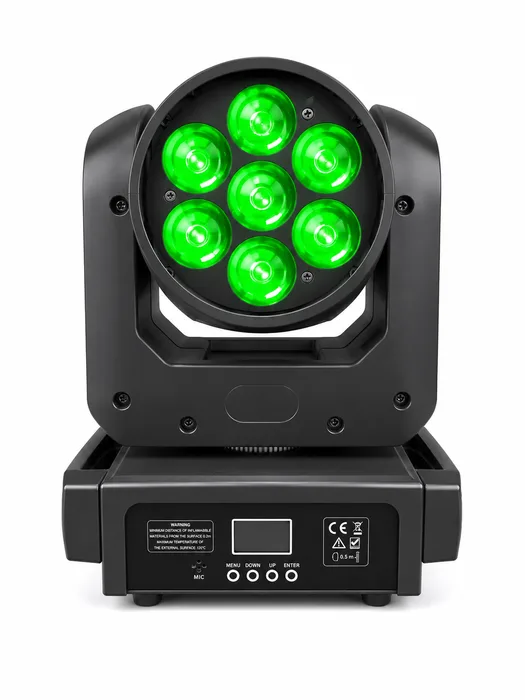 פנס מובינג MINI ZOOM ווש LED מקצועי 7X12W RGBW