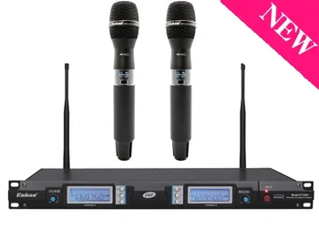 מיקרופון ידני אלחוטי כפול UHF מקצועי תדרים משתנים-KTV200 צג דיגיטלי