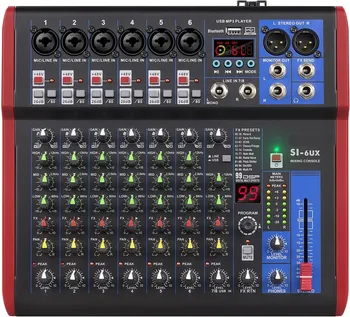 מיקסר 8CH יציאות XLR+אפקט+BT+הקלטה