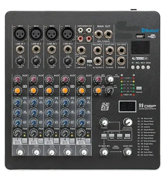 מיקסר 6 ערוצים ME-502FX יציאות PL+אפקט+BT+הקלטה