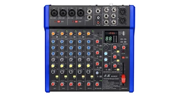 מיקסר דגם:B428DSP 8CH יצאות XLR +אפקט+BT+הקלטה 4 כניסות מונו 2 סטריאו