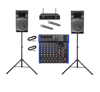 מערכת קריוקי עוצמתית 1600W לכל רמקול 12" ממותג-AUDIO CENTER