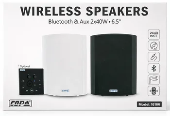  מארז זוג רמקולים אלחוטיים מוגברים צבע:שחור– 6.5” Bluetooth & AUX הספק: 2×40W