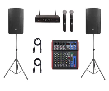 מערכת קריוקי עוצמתית 1600W לכל רמקול 12" ממותג-AUDIO CENTER עד 200 איש