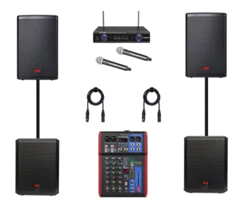 מערכת הגברה 10 אינץ' ממותג SW עם סאבים תואמים עד 180 איש