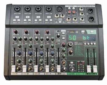 מיקסר לרמקול 8 ערוצים מקצועי SW-UM08– בלוטות’,99 אפקטים DSP, USB, פודקאסט והקלטה